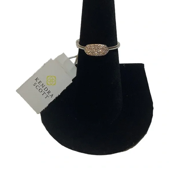 Kendra Scott Grayson Band Ring In White CZ 9 New - Picture 2 of 5